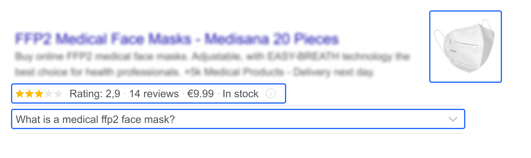 rich-snippet Screenshot showing a rich snippet